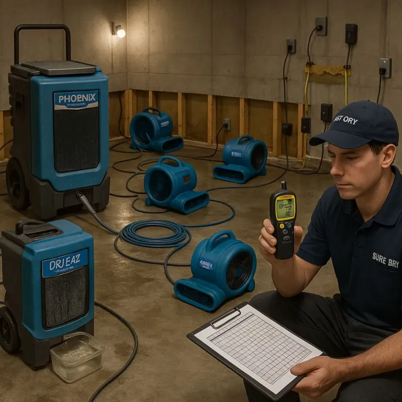 Structural Drying and Dehumidification process in Sunset, LA
